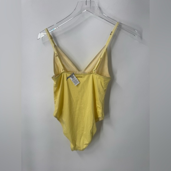 STELLA MCCARTNEY Logo Strap One-Piece Swimsuit in Sherbert Yellow B3011 - Picture 4 of 5